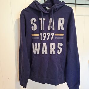 Star Wars 1977 Blue Hoodie Size L Very Good Condition Pocket Fandom Memorabelia